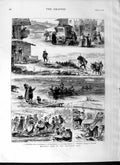 Original Old Antique Print 1877 Bavarian Alps Post Office Alm Tegernsee Dancing