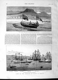Old Antique Print 1877 Osborne Barge Ship Princess Wales Greece Piraeus 19th