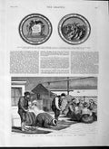 Old Antique Print 1877 War East Black Sea Steamer Medal America Lifeboat 19th