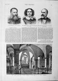 Old Antique Print 1877 Chapel Crypt Paul'S Cathedral Heymann Matilda Men 19th