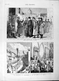 Old Antique Print 1877 Papal Jubilee Rome Pilgrim Bishop Claughton Albans 19th