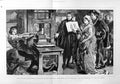 Antique Old Print *3048 1877 Caxton Celebration Ing King Edward Queen Art