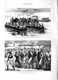 Old Antique Print 1877 War Turkish Prisoners Simnitza Danube Don Cossacks 19th