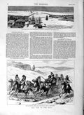 Old Antique Print 1877 War Russian Army Kars Hobart Pasha Turkish Ships 19th