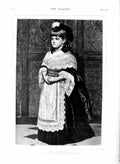 Original Old Antique Print 1877 Portrait Little Girl Fashion Dress Brooks 19th