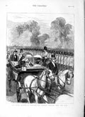 Original Old Antique Print 1877 Royal Review Windsor Queen Guards Horses London