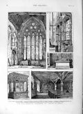 Original Old Antique Print 1877 London Westminster Abbey Ely Chapel Bishopgate