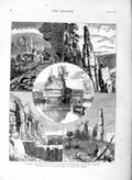 Old Antique Print 1877 America Wisconsin Cleopatra Needle Pillar Devil'S 19th