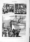 Original Old Antique Print 1877 Ship Euphrates War Portsmouth Siers Garrisons