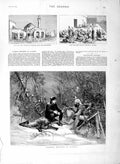 Original Old Antique Print 1877 Cariboo Hunting Canada Turks Mosque Rasgrad War