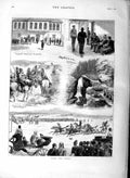 Original Old Antique Print 1877 Turkish Siers Horse Racing Rasgrad Mountains