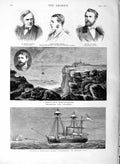 Original Old Antique Print 1877 Ship Flamingo Besika War Cavill Channel Meyrick
