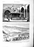 Old Antique Print 1877 Turks War Mosque Adrianople Lead Kezanlik Russians 19th
