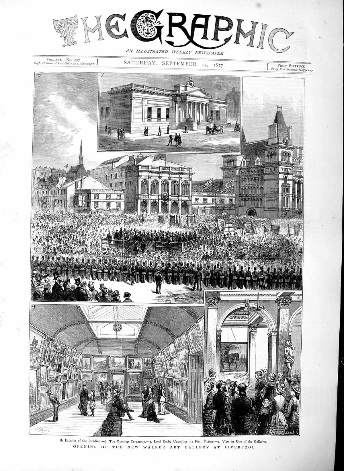Old Antique Print 1877 Walker Art Gallery Liverpool Lord Derby Paintings 19th