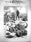 Original Old Antique Print 1877 Russian Sier Plevna Wellesley Scotsman Gravitza