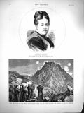 Original Old Antique Print 1877 Theresa Titiens Turks Shipka Suleiman Pasha War