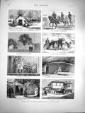 Original Old Antique Print 1877 Russian Siers Plevna Prince Mentschikoff Biela