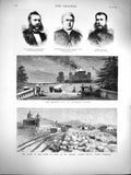 Old Antique Print 1877 Famine India Railway Grain Bellary Inverary Castle 19th