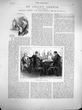 Original Old Antique Print 1877 Illustration Celia'S Arbour Story Dr. Roy Men