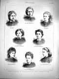 Old Antique Print 1877 Russian Ladies Bardin Lubatovitch Khorjevski Maria 19th