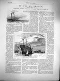 Original Old Antique Print 1877 Illustration Story Celia'S Arbour Ship Wrecks
