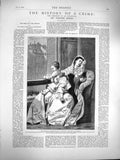 Original Old Antique Print 1877 Woman Child Window House Victor Hugo Story 19th