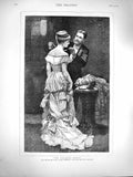 Original Old Antique Print 1877 Staples Fine Art Man Woman Jewellery Romance