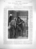 Old Antique Print 1877 Scene Victor Hugo Auguste'S Wine Shop Men Fine Art 19th