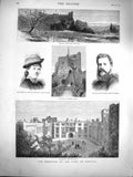 Old Antique Print 1877 Duke Norfolk Arundel Castle Howard Lady Hastings 19th