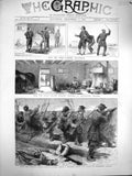 Original Old Antique Print 1877 Russian Sier Plevna Falconet Skobeleff Bulgaria