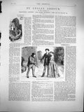 Old Antique Print 1877 Illustration Story Celia'S Arbour Man Lady Country 19th