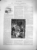 Old Antique Print 1877 Illustration Celia'S Arbour Mulberry Tree Men Lady 19th