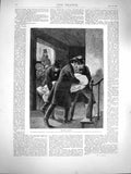 Original Old Antique Print 1877 Baudin Body Gindrier Duteche House Scene 19th