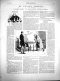 Old Antique Print 1877 Illustration Celia'S Arbour Story Men Table Chair 19th