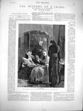 Original Old Antique Print 1877 Archbishop Madame Arnauld Sibour Letter 19th