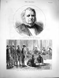 Old Antique Print 1877 Roebuck M.P. Sheffield Turks Rasgrad Conscription 19th