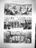 Original Old Antique Print 1877 Czarevich Graveyard Kara-Hassan Keui Siers 19th