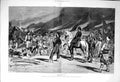 Original Old Antique Print 1877 Bulgarian Village Turkish Commander Siers War