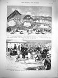 Original Old Antique Print 1877 General Radetzky Shipka Pass War Russian Siers