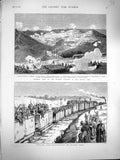 Original Old Antique Print 1877 Russia Siers War Shipka Pass Turks Suleiman
