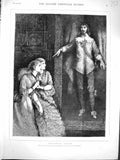 Original Old Antique Print 1877 Fine Art Ancestor Ralph Girls Man Hopkins 19th