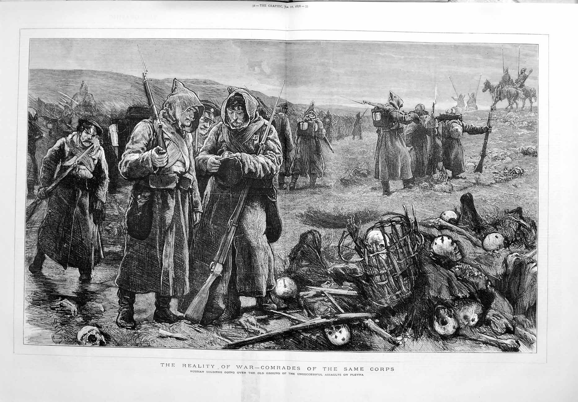 Original Old Antique Print 1878 War Russian Siers Assault Plevna Weapons Art 0