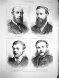 Old Antique Print 1878 Parliament Wharncliffe Egerton Loudoun Tennant Men 19th
