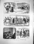 Old Antique Print 1878 Turks War Elena Zeibecks Suleiman Achmetli Pasha 19th
