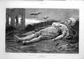 Original Old Antique Print 1878 Hodgson Fine Art Man Sword Vultures 0 Victorian