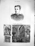 Old Antique Print 1878 Archduke Rodolph Austria Architecture Allhallows 19th