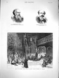 Original Old Antique Print 1878 Russian Siers Plevna Mosque Vanzetti Ceccarelli