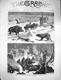 Original Old Antique Print 1878 Russian Siers War General Gourko Balkans Snow