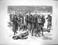 Original Old Antique Print 1878 Russian Prisoners War Marching Siers War 19th