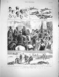 Original Old Antique Print 1878 Russian Siers General Gourko Sofia Bugar 19th